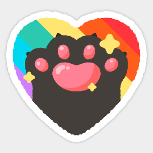 Pride & Paw 🐾 Cute Lgbtq Black cat Toe bean 🏳️‍🌈 Sticker